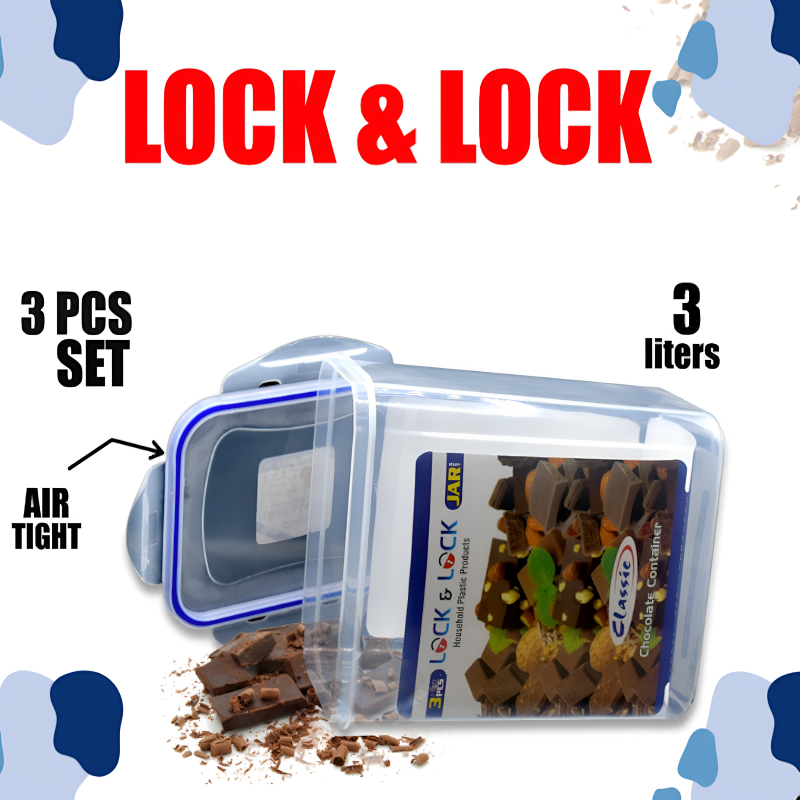 3 Pieces Airtight Food Storage Jar Set
