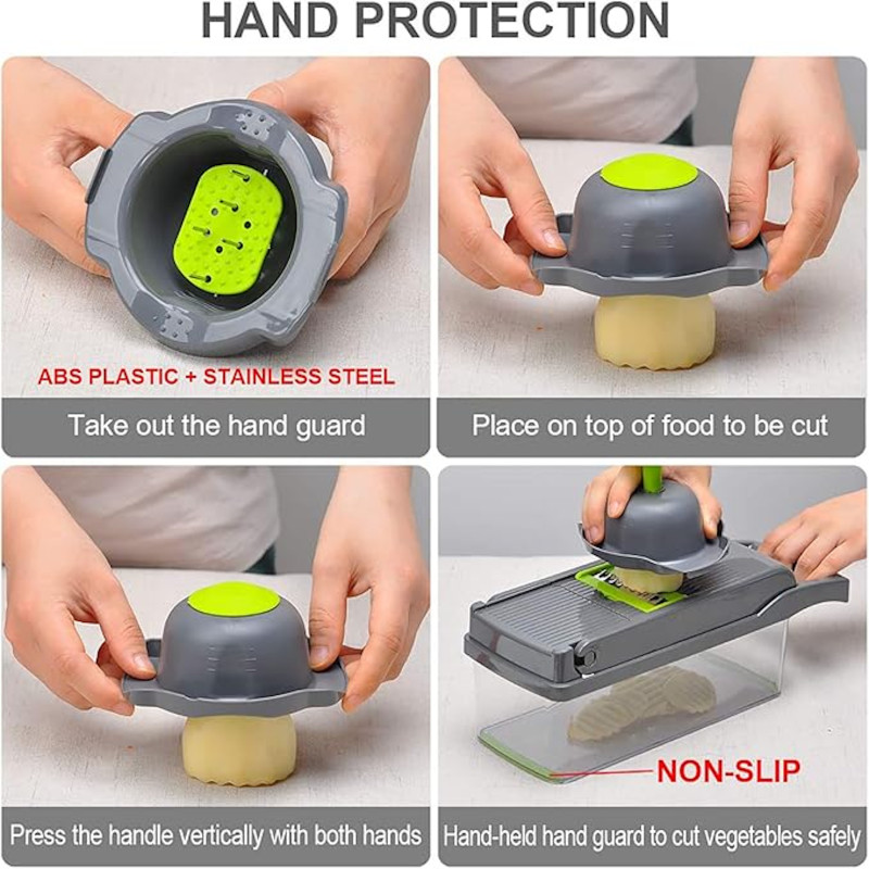 Multifunctional 16-in-1 Fruit and Vegetable Slicer, Dicer, Spiralizer, Shredder & Cutter