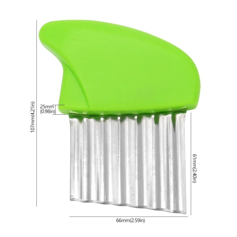 Manual Stainless Steel French Fry & Crinkle Cutter – Wave Shape Knife for Potatoes & Vegetables