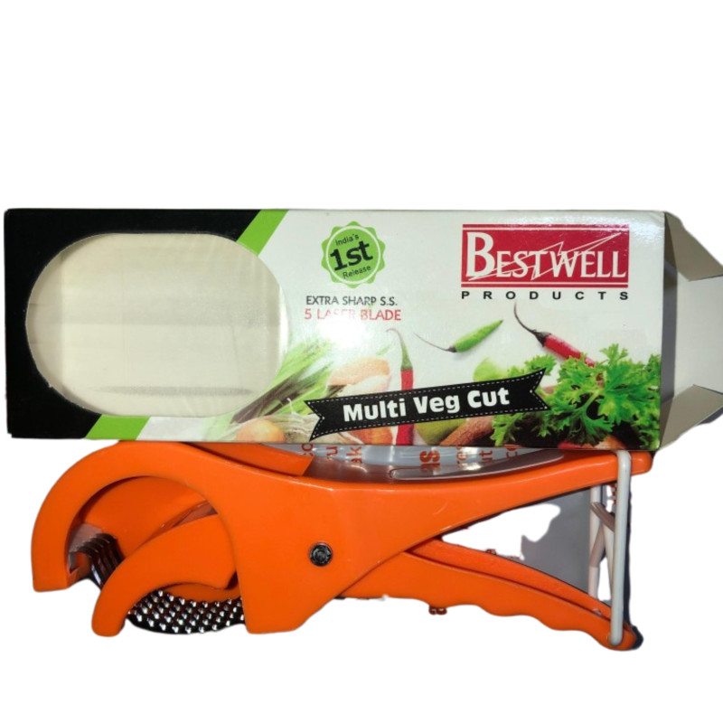 Multi Veg Cutter with 5 Blades – Efficient & Versatile (Yellow)