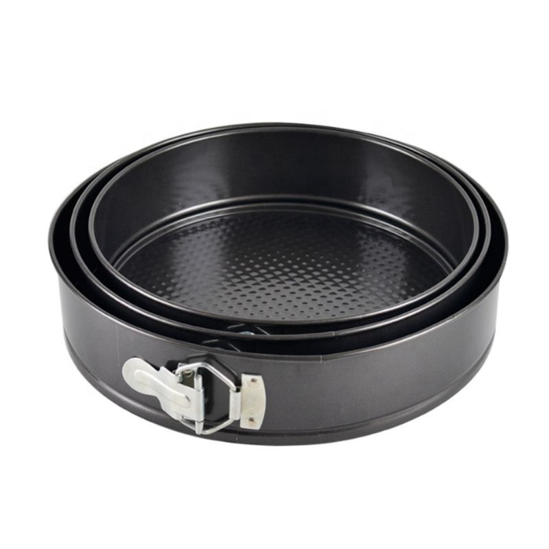Carbon Steel Non-Stick Springform Cake Pan – Pack of 3 for Versatile Baking