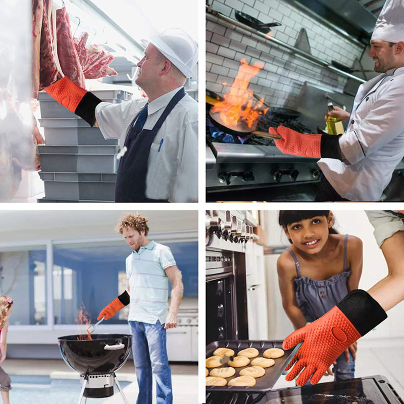Heat-Resistant Silicone Grilling Gloves – Waterproof & Durable 1-Piece