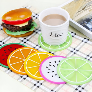 Silicone Fruit Slices Shape Tea Mat Pads (Random Designs) – Set of 4