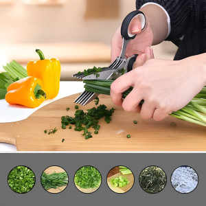 5-Layer Multifunctional Stainless Steel Multi-Layer Kitchen Scissors