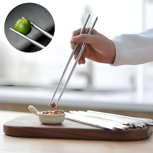 Metal Chopsticks – Set of 10 (5 Pair) Reusable Stainless Steel Chopsticks