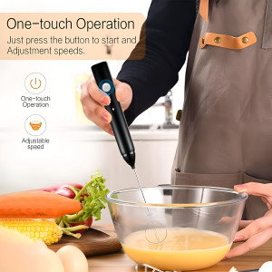 Ouslife Electric Egg Beater & Milk Frother – 3 Speed Adjustable, USB Rechargeable