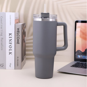 1180ml Tumbler Mug With Lid & Straw, Insulated Travel Mug with Handle