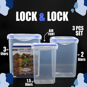 3 Pieces Airtight Food Storage Jar Set