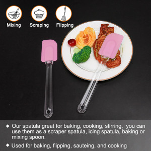 Flexible Silicone Spatula Heat Resistant Rubber Scraper For Cooking and Baking Pink 1 Pc