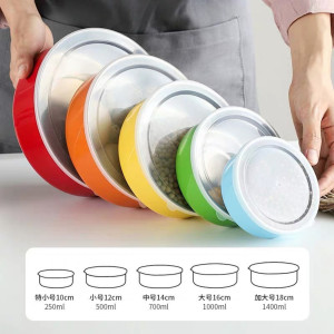 5 Pieces Stainless Steel Food Storage Containers with Protective Lids