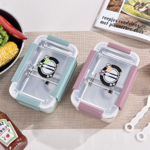 Portable Stainless Steel Double-Layer Lunch Box – Food-Grade Container for Kids & Adults (1 piece)