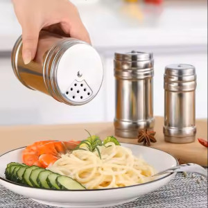 3 Pieces Stainless Steel Spice Jar Set