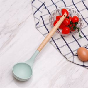 1 piece Wooden Handle Silicone Spoon – Heat-Resistant Non-Stick