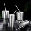 6 Pcs Stainless Steel Reusable Straws with 1 Cleaning Brush