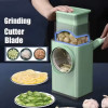 Hand Rock Drum Multi-Function Vegetable Cutter with 6 Detachable Blades – Ideal for Fruits, Vegetables, Nuts, and Cheese