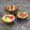 Golden Stainless Steel Bowl Set with Handle – Set of 3 for Home & Restaurant