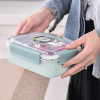 Portable Stainless Steel Double-Layer Lunch Box – Food-Grade Container for Kids & Adults (1 piece)