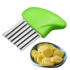 Manual Stainless Steel French Fry & Crinkle Cutter – Wave Shape Knife for Potatoes & Vegetables