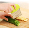Manual Stainless Steel French Fry & Crinkle Cutter – Wave Shape Knife for Potatoes & Vegetables