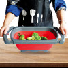 Folding Telescopic Over-Sink Colander – Heavy-Duty & Extendable (Gray-Green)