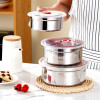 Stainless Steel Food Storage Containers with Airtight Plastic Lids – 3 Pieces